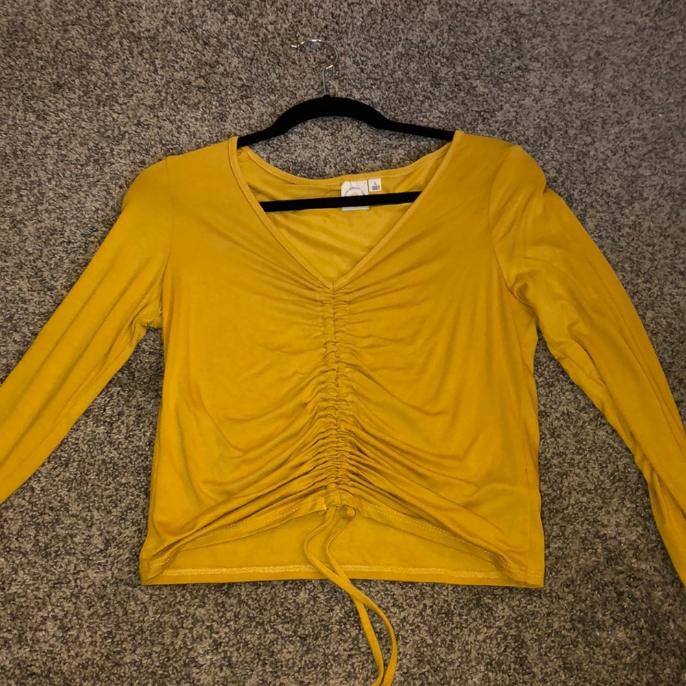 Yellow long sleeve v neck